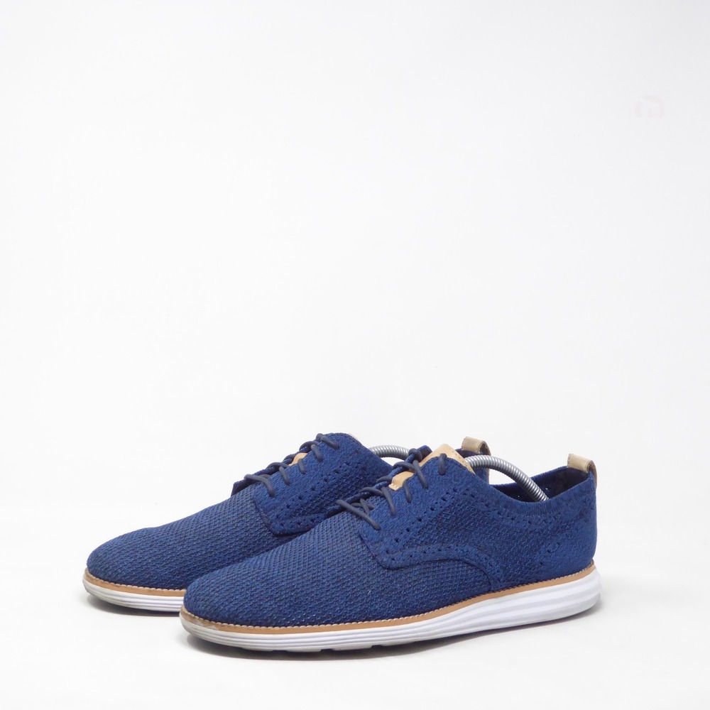 Cole Haan Mens Original Grand Wingtip Stitchlite Oxford Blue Knit C29733 10.5M